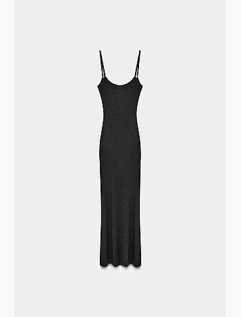 Vestido maxi justo canelado dilvin