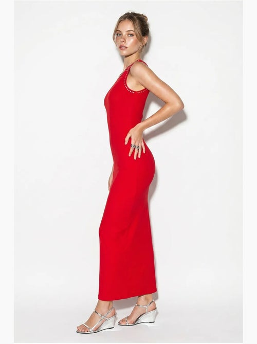 Vestido maxi justo canelado sem mangas lucci - Kiabi Vestido maxi justo canelado sem mangas lucci - Kiabi