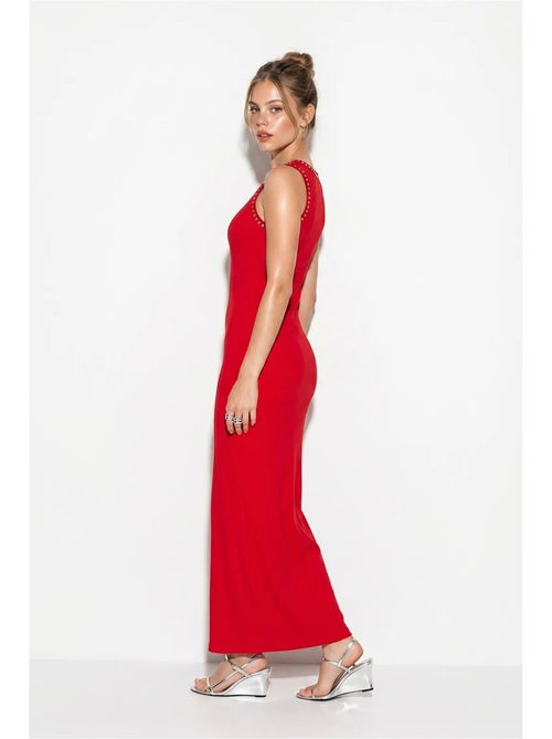 Vestido maxi justo canelado sem mangas lucci - Kiabi Vestido maxi justo canelado sem mangas lucci - Kiabi