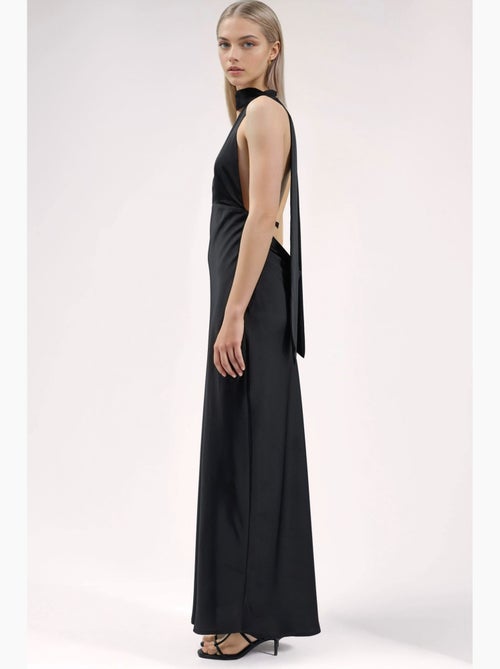 Vestido maxi justo com decote em v hiccup - Kiabi