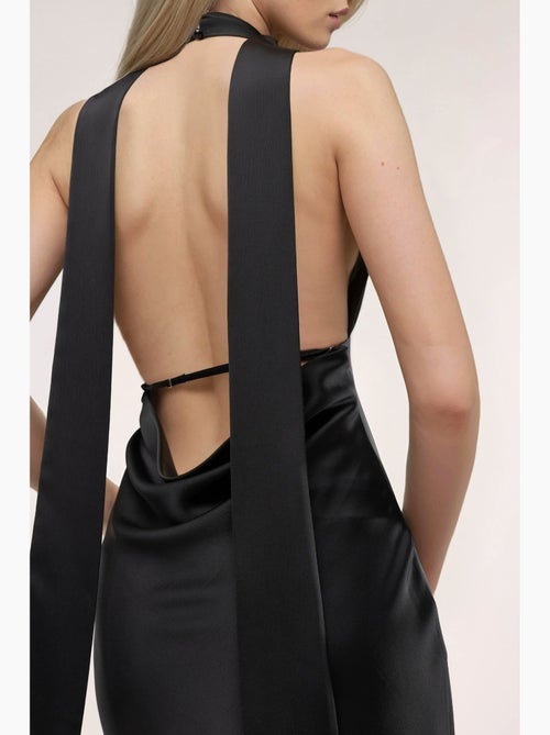 Vestido maxi justo com decote em v hiccup - Kiabi