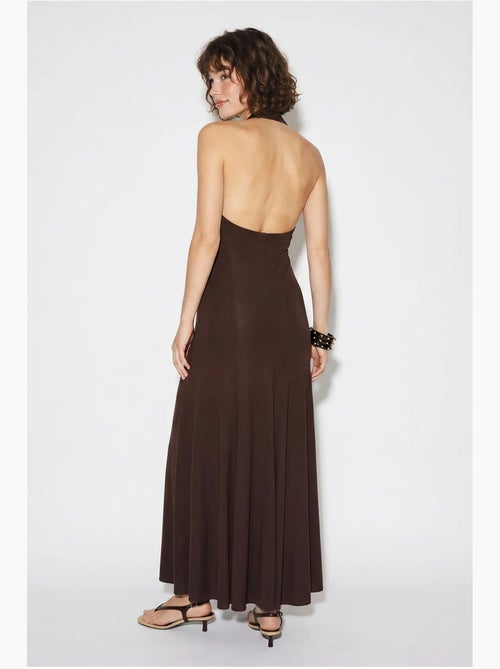Vestido maxi justo com decote halter lucci - Kiabi