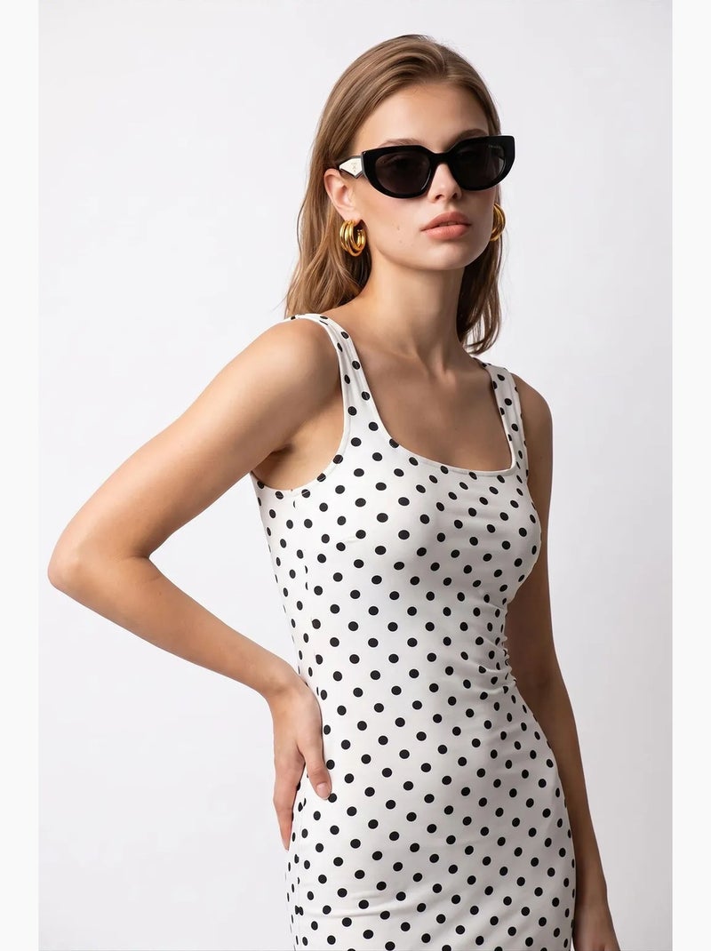 Vestido maxi mixray Branco Preto - Kiabi
