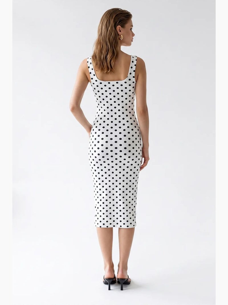 Vestido maxi mixray Branco Preto - Kiabi