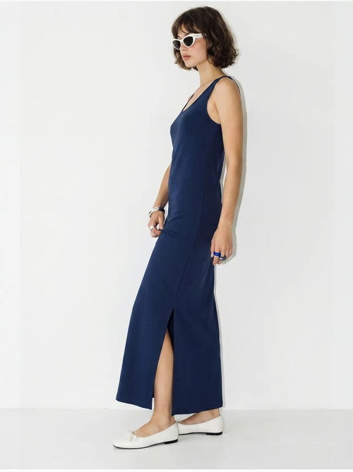 Vestido maxi reto sem mangas com fenda lucci - Kiabi Vestido maxi reto sem mangas com fenda lucci - Kiabi