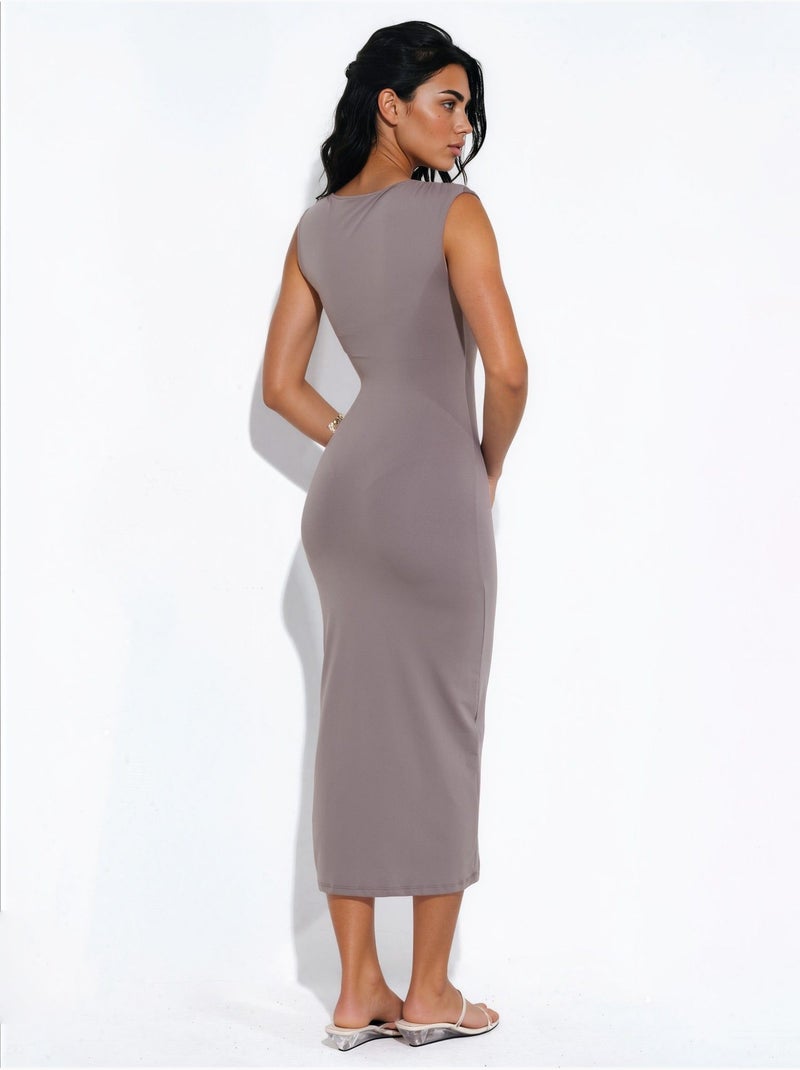 Vestido maxi sem mangas busem Toupe - Kiabi