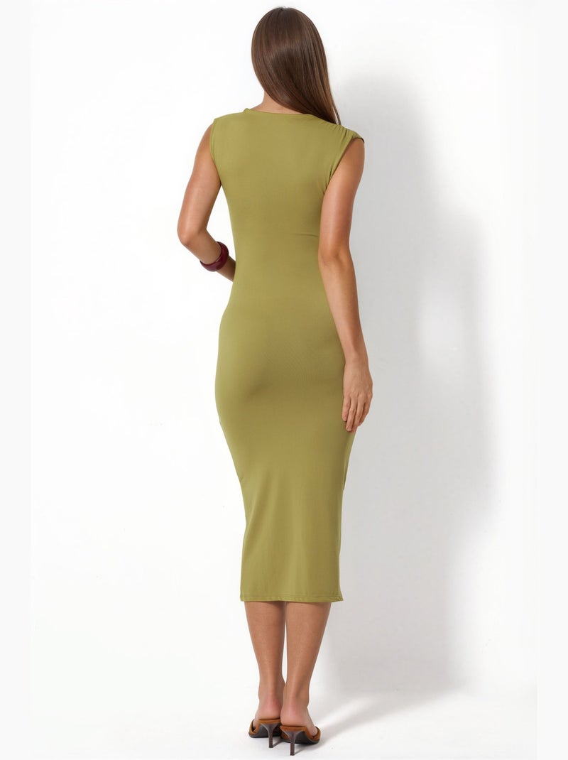 Vestido maxi sem mangas busem Verde cáqui - Kiabi