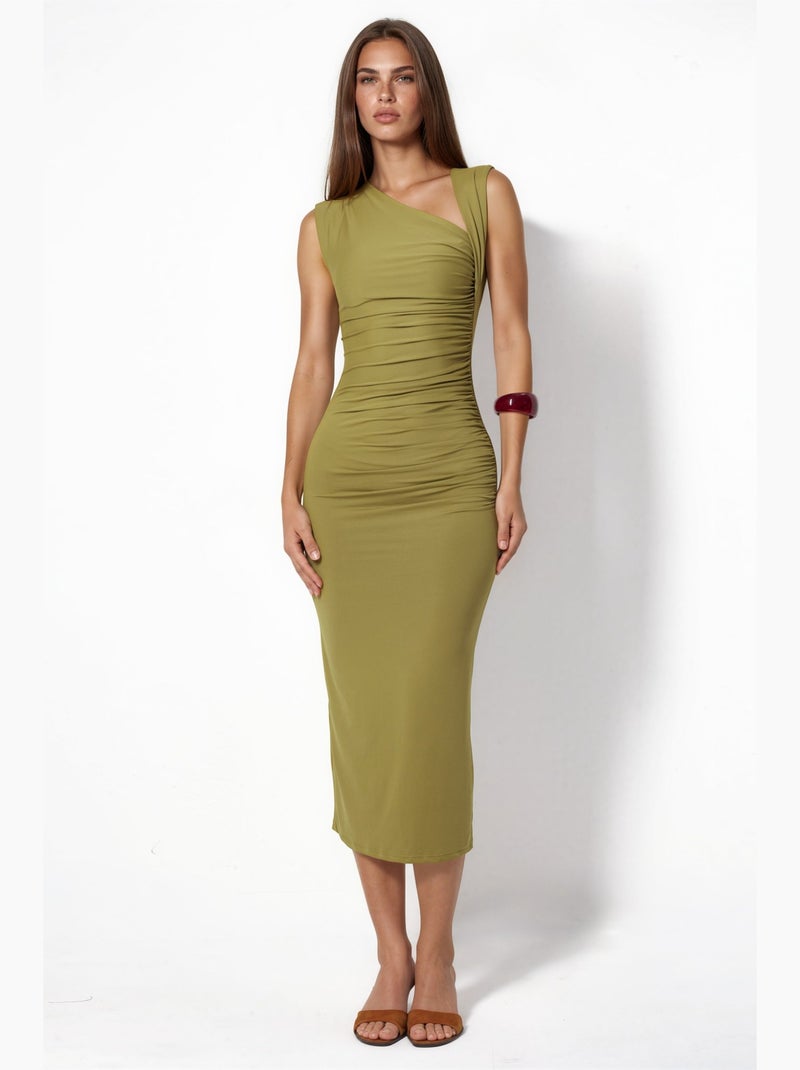 Vestido maxi sem mangas busem Verde cáqui - Kiabi