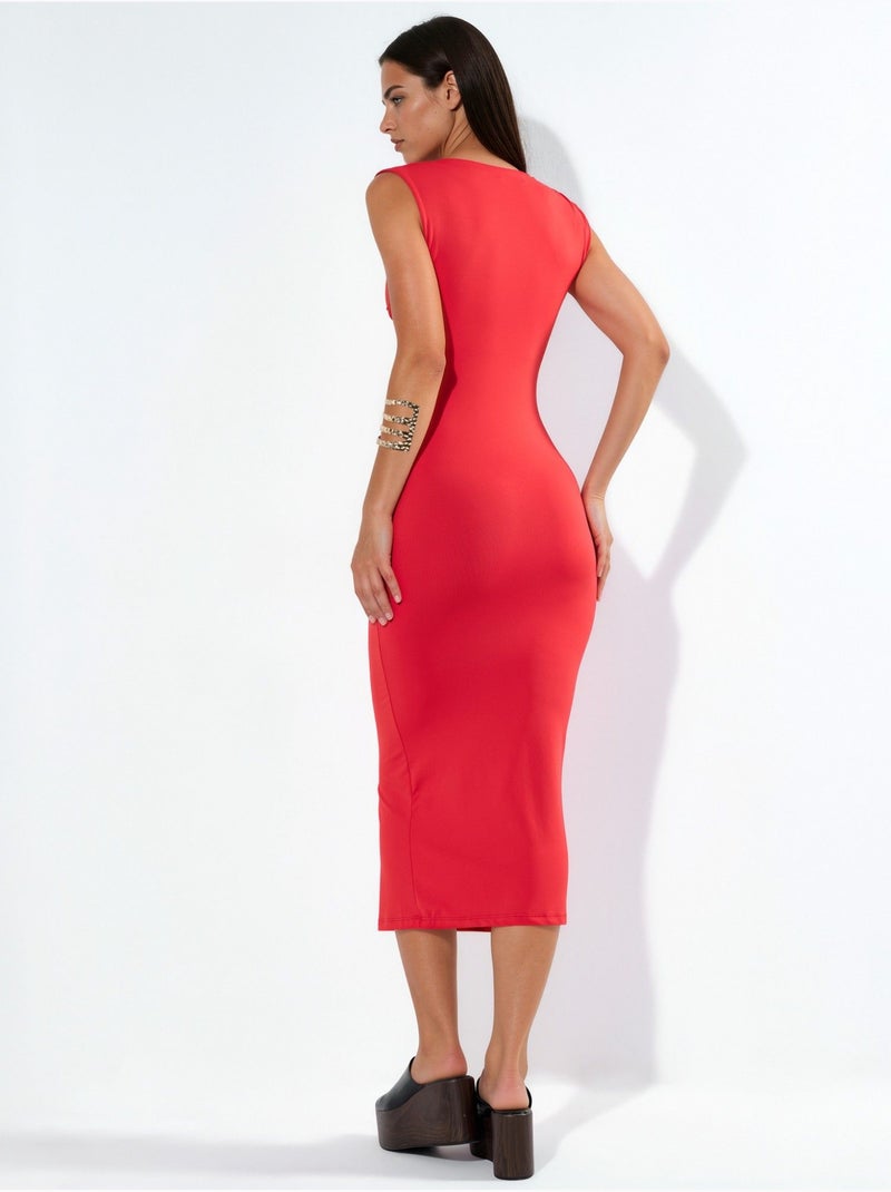 Vestido maxi sem mangas busem Vermelho - Kiabi