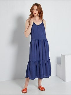 Vestido midi acetinado - Kiabi