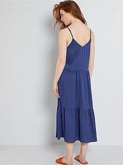 Vestido midi acetinado - Kiabi