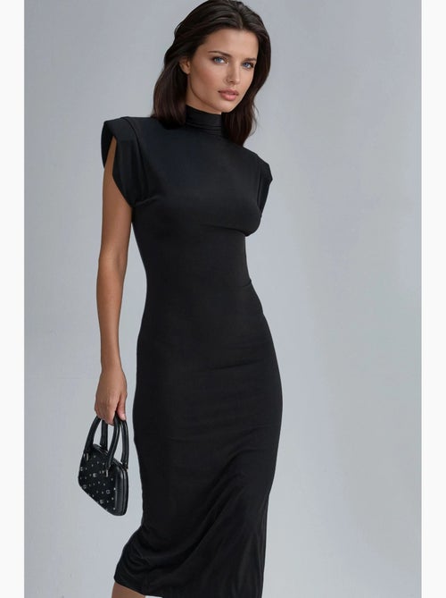 Vestido midi acolchoado com detalhes de racha busem - Kiabi