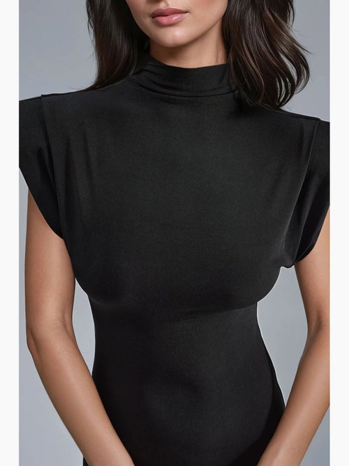 Vestido midi acolchoado com detalhes de racha busem - Kiabi