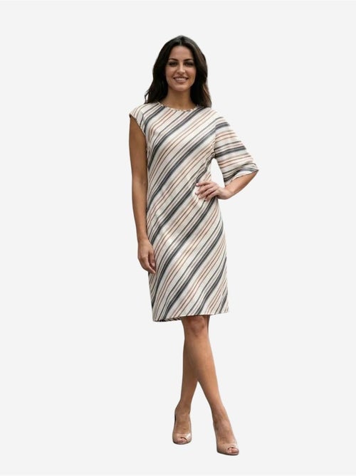 Vestido midi às riscas em liocel my fashion - Kiabi Vestido midi às riscas em liocel my fashion - Kiabi
