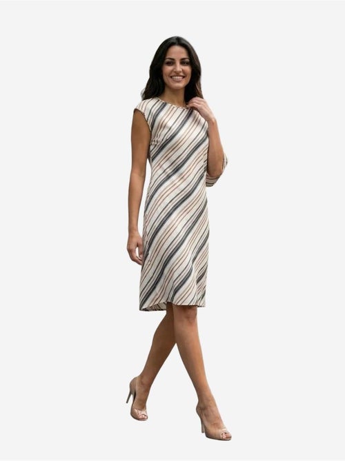 Vestido midi às riscas em liocel my fashion - Kiabi Vestido midi às riscas em liocel my fashion - Kiabi