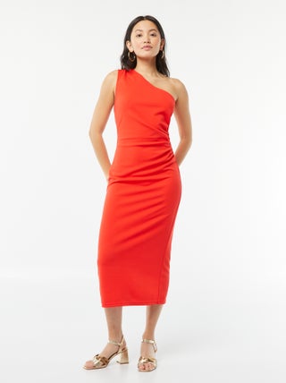 Vestido midi assimétrico