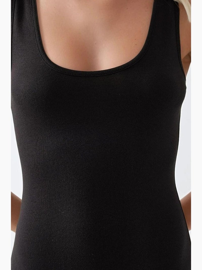 Vestido midi básico soft touch hiccup Preto - Kiabi