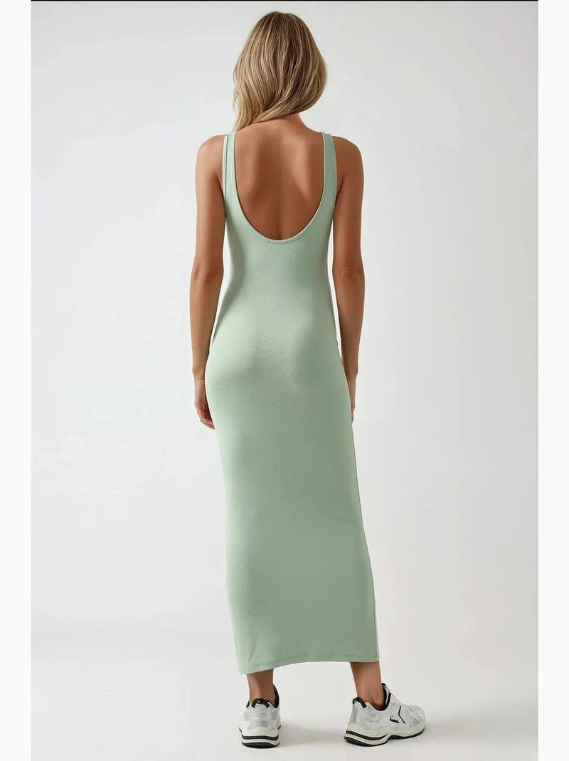 Vestido midi básico soft touch hiccup Verde menta - Kiabi