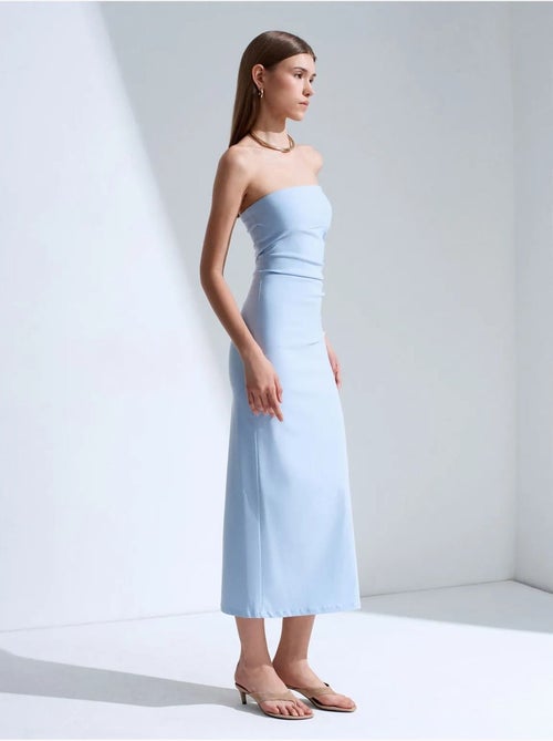 Vestido midi bodycon sem alças com racha dilvin - Kiabi Vestido midi bodycon sem alças com racha dilvin - Kiabi