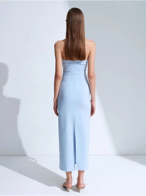 Vestido midi bodycon sem alças com racha dilvin - Kiabi Vestido midi bodycon sem alças com racha dilvin - Kiabi