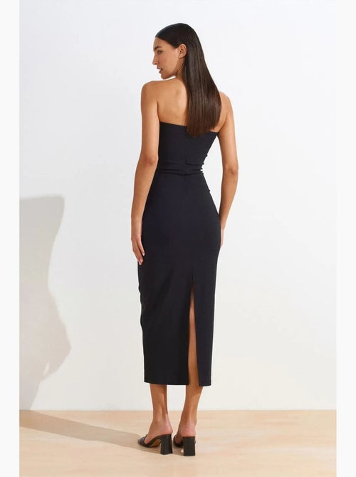Vestido midi bodycon sem alças com racha dilvin - Kiabi Vestido midi bodycon sem alças com racha dilvin - Kiabi