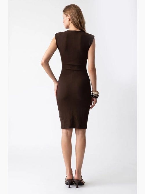 Vestido midi bodycon sem mangas com canelado mixray - Kiabi Vestido midi bodycon sem mangas com canelado mixray - Kiabi