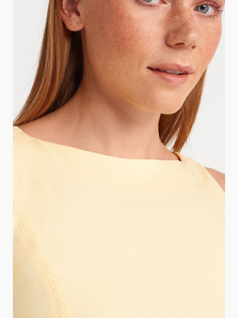 Vestido midi bodycon sem mangas com racha dilvin Amarelo-limão - Kiabi
