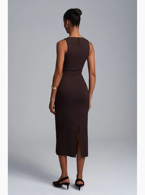 Vestido midi bodycon sem mangas com racha dilvin - Kiabi Vestido midi bodycon sem mangas com racha dilvin - Kiabi