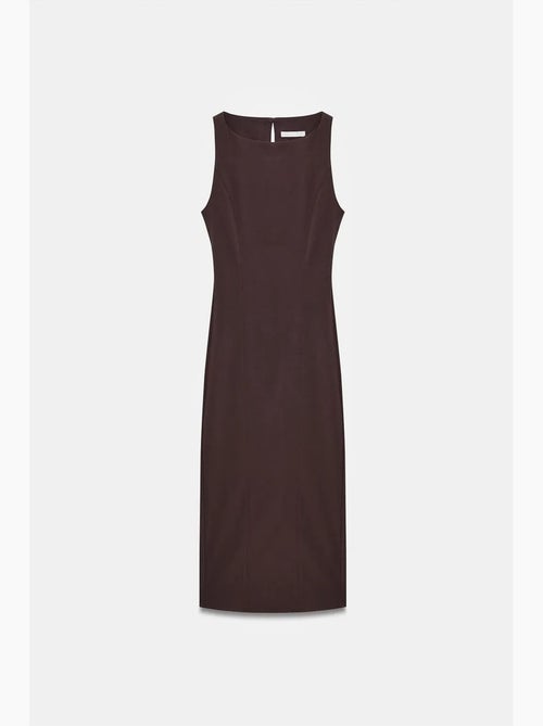 Vestido midi bodycon sem mangas com racha dilvin - Kiabi Vestido midi bodycon sem mangas com racha dilvin - Kiabi