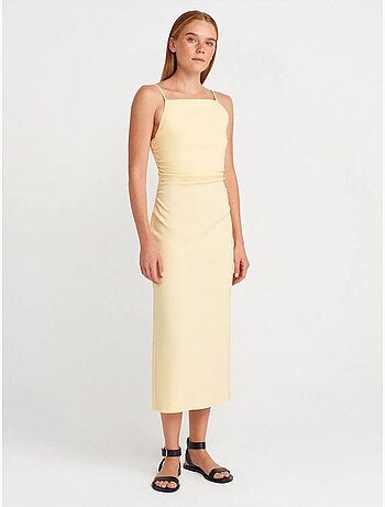 Vestido midi bodycon sem mangas dilvin