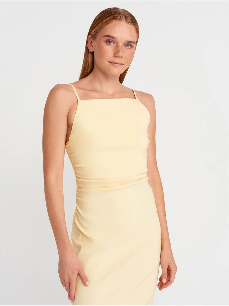 Vestido midi bodycon sem mangas dilvin Amarelo-limão - Kiabi