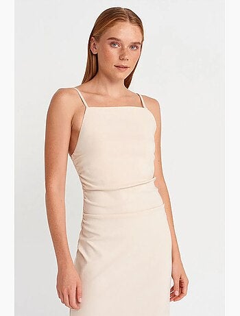 Vestido midi bodycon sem mangas dilvin