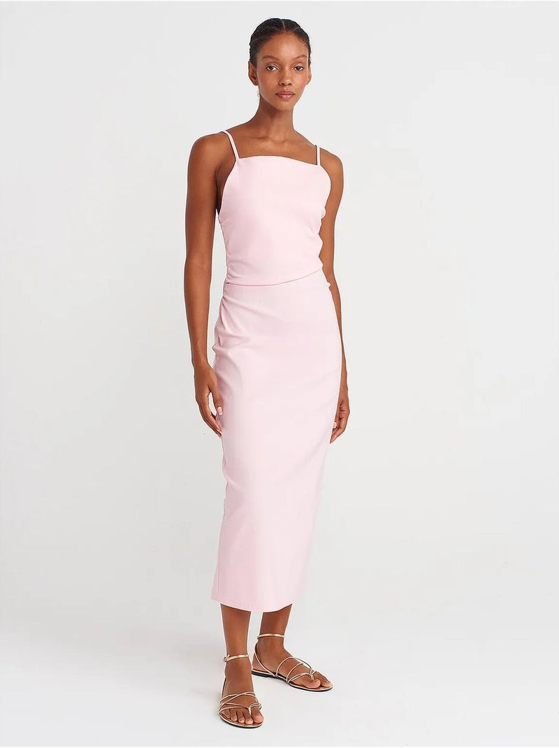 Vestido midi bodycon sem mangas dilvin Rosa-claro - Kiabi