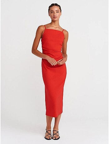 Vestido midi bodycon sem mangas dilvin