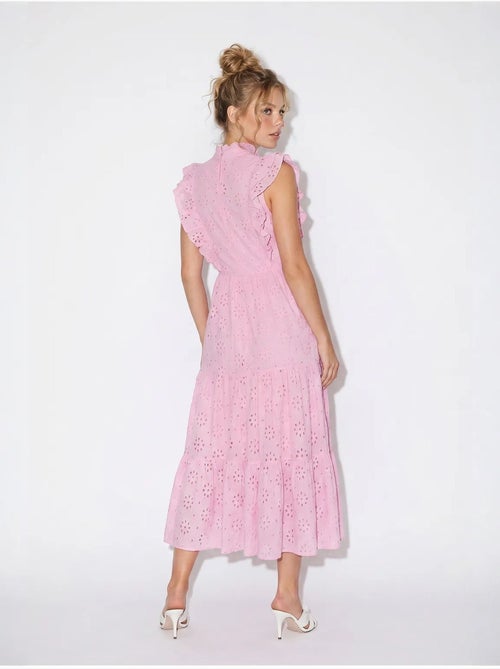 Vestido midi bordado em mistura de algodão lucci - Kiabi Vestido midi bordado em mistura de algodão lucci - Kiabi