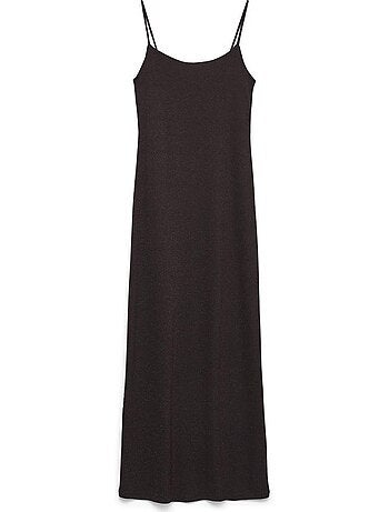 Vestido Midi Canelado Castanho Escuro Vero Moda Kanva para Mulher