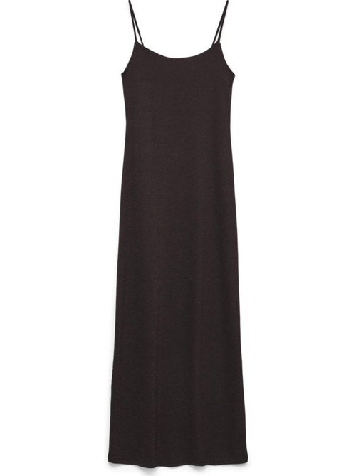 Vestido Midi Canelado Castanho Escuro Vero Moda Kanva para Mulher - Kiabi Vestido Midi Canelado Castanho Escuro Vero Moda Kanva para Mulher - Kiabi