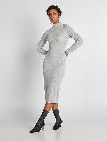 Vestido midi canelado