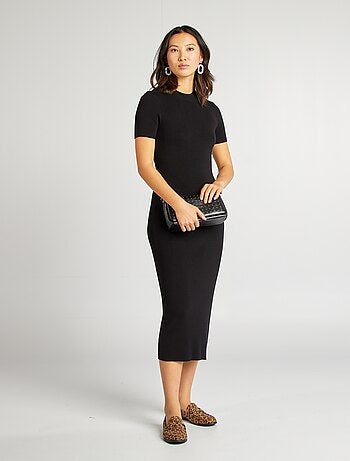 Vestido midi canelado