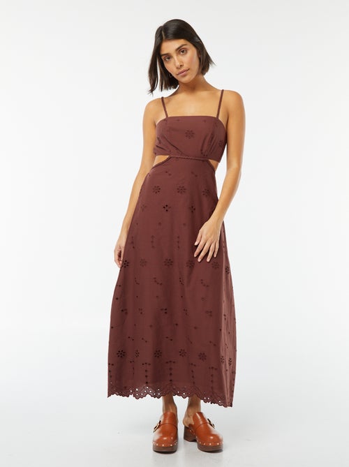 Vestido midi com abertura lateral - Kiabi