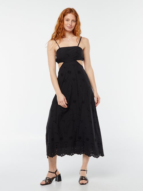 Vestido midi com abertura lateral - Kiabi