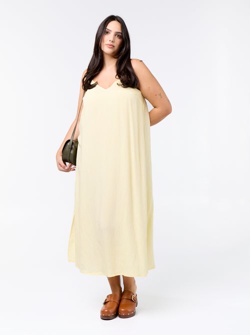 Vestido midi com alças ajustáveis - Kiabi Vestido midi com alças ajustáveis - Kiabi