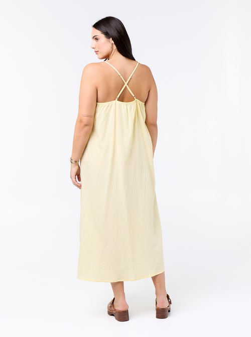 Vestido midi com alças ajustáveis - Kiabi Vestido midi com alças ajustáveis - Kiabi
