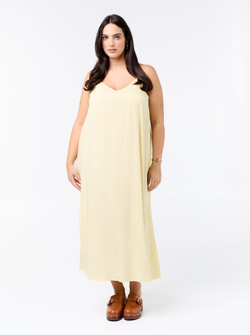 Vestido midi com alças ajustáveis - Kiabi Vestido midi com alças ajustáveis - Kiabi