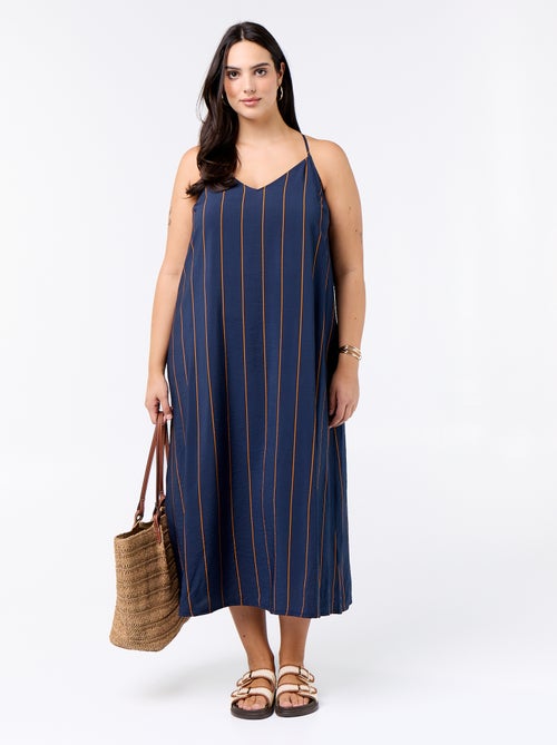 Vestido midi com alças ajustáveis - Kiabi