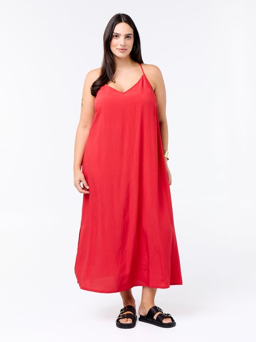 Vestido midi com alças ajustáveis - Kiabi