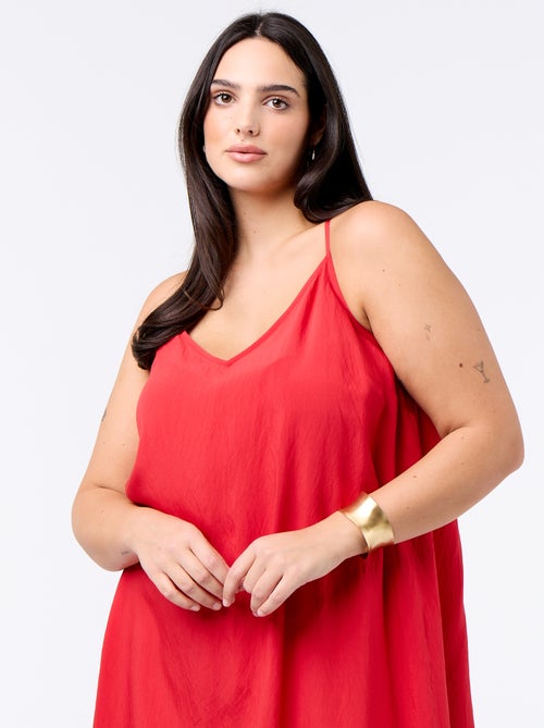 Vestido midi com alças ajustáveis - Kiabi