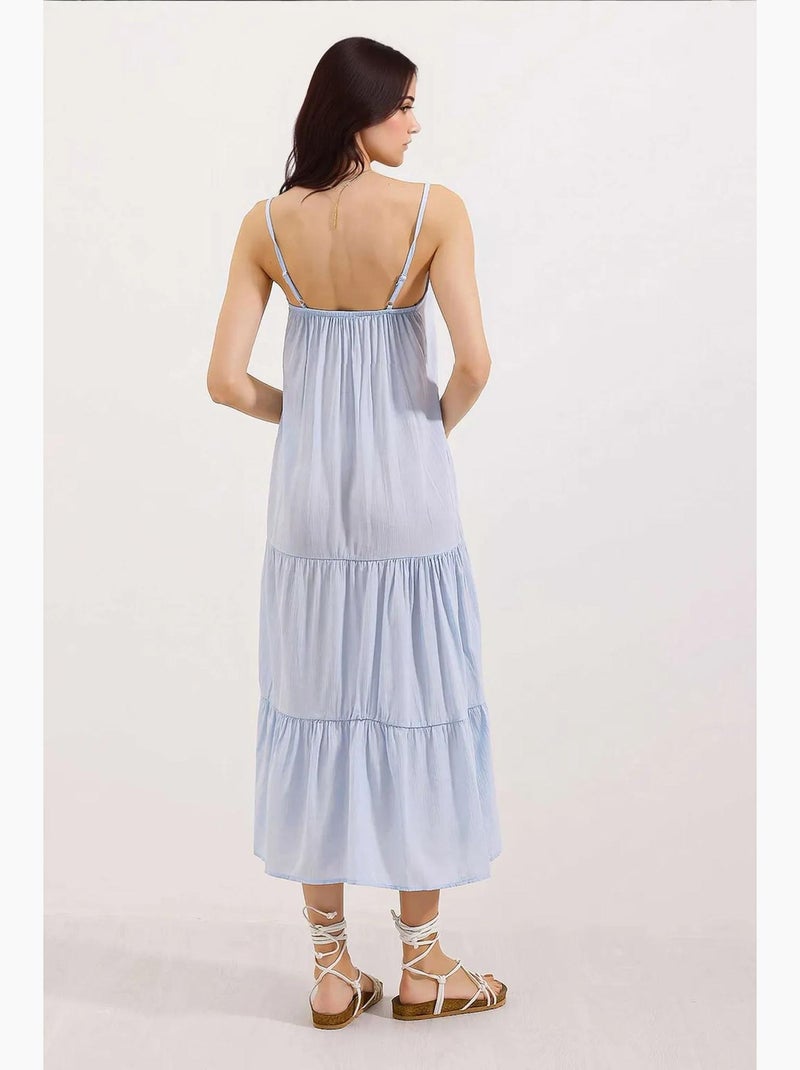 Vestido midi com alças bdart Azul claro - Kiabi