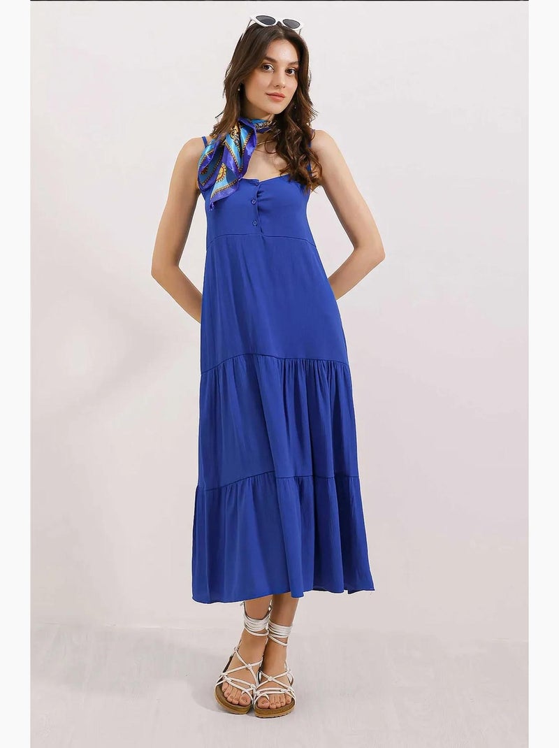 Vestido midi com alças bdart Azul-elétrico - Kiabi
