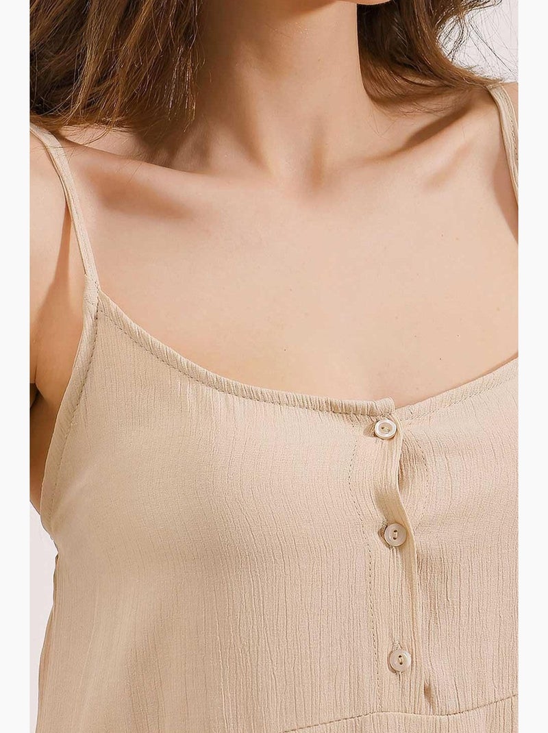 Vestido midi com alças bdart Creme - Kiabi